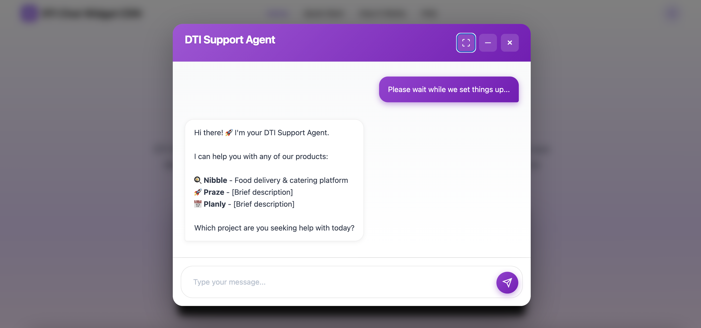 Chat Widget - Extended Full Screen Mode